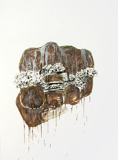 <i>Black fist</i>, 2002, gloss paint on paper, 52 x 36 inches (132 x 91.5 cm)