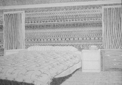 <i>Bedroom</i>, 2002, pencil on paper, 14 x 20 inches (35.5 x 51 cm)