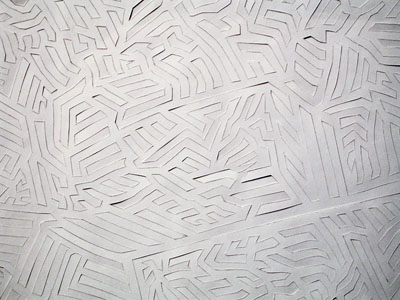 <i>Slits III</i> [detail], 2007, handcut paper, 20 1/4 x 26 1/8 inches (51.4 x 66.4 cm)