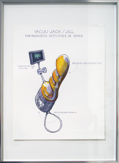 <i>VacuuJack/Jill, For Onanistic Activities In Space</i>, 2007, marker on paper, 24 3/16 x 18 5/16 inches (61.5 x 46.2 cm)