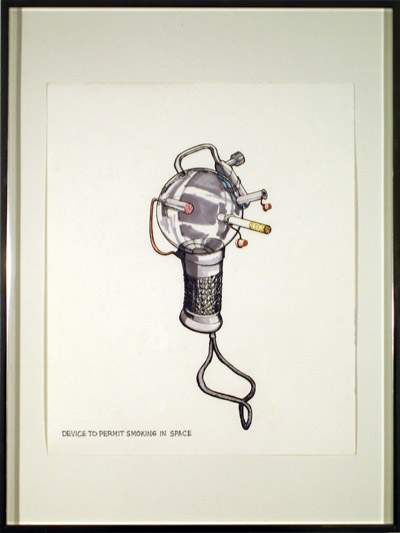 <i>Device To Permit Smoking In Space</i>, 2007, marker and pencil on paper, 24 3/16 x 18 5/16 inches (61.5 x 46.2 cm)