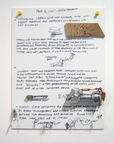 <i>Part 6, Munin Project Proposal</i>, 2007, sandblasted Corian, aluminum, styrene, acrylic, wood, urethane, 30 x 23 x 4 inches (76 x 58.5 x 10 cm)
