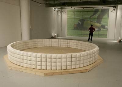 <i>Model for Cyclorama</i>, 2007, installation 275 individual plasters TVs, wood platform, diameter: 27 feet (8.2 m)