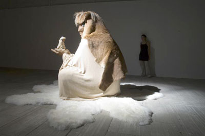 <i>Time After Time</i> [detail], 2006, installation with two mannequins: resin, fabric, animal hide, mannequin: 69 11/16 x 55 1/8 x 39 3/8 inches (177 x 140 x 100 cm), edition of 3, photo credit: Marc Dommage