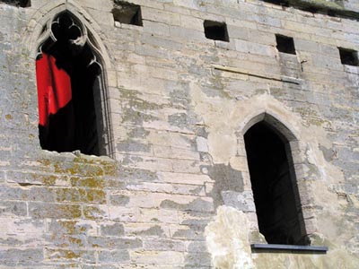 <i>Inside Out, Outside In</i> [detail], 2005, installation in situ, South Kyme Tower, Lincolnshire, United Kingdom, timber, fabric, 355 x 240 x 240 inches (900 x 600 x 600 cm)