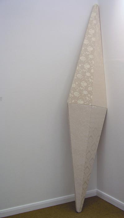 <i>Four Equivalents Reversed</i>, 2005, timber, plywood, fabric, 93 x 23 x 20 inches (240 x 60 x 28 cm)
