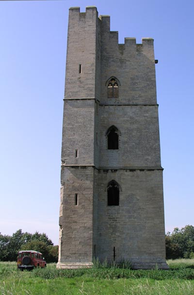 <i>Inside Out, Outside In</i>, 2005, installation in situ, South Kyme Tower, Lincolnshire, United Kingdom, timber, fabric, 355 x 240 x 240 inches (900 x 600 x 600 cm)