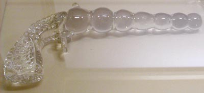 Claire Lieberman, <i>Crystal Pistol Pump Gun</i>, 2002, <i>Crystal Swan Gun</i>, 2002, <i>Crystal Ice Gun (Western)</i>, 1999