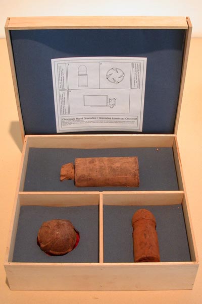 Bill Burns, <i>Chocolate Hand Grenades, Selection Box #3: The Sizzler, The Egg, The Pineapple </i>, 1987-1995