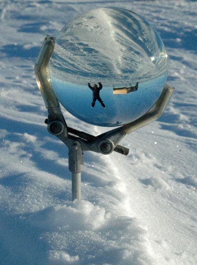 <i>Self Portrait, Halley Research Station, Antarctica, 12.05am</i>, 2005, digital print, 15x11 ins (38x28 cm)