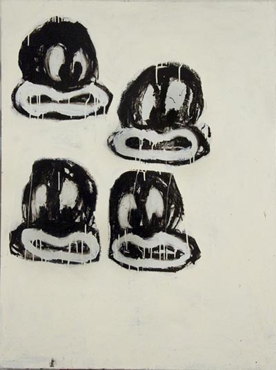<i>Can't We Be Friends?</i>, 2005, enamel on linen, 48 x 36 inches (121.9 x 91.4 cm)