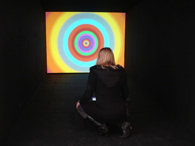 <i>The Tunnel</i>, 2008, interactive video installation with architectural structure and touch screen technology, variable dimensions