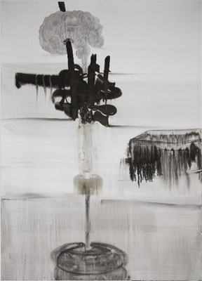Vincent Bizien, <i>Décision catastrophique</i>, 2009, China ink on paper, 55 1/4 x 39 1/2 inches (140 x 100 cm)