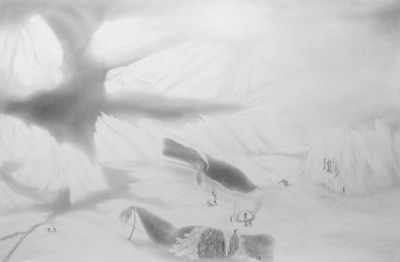 Justin Storms, <i>The Ritual</i>, 2008, graphite on paper, 26 x 48 inches (66 x 122 cm)