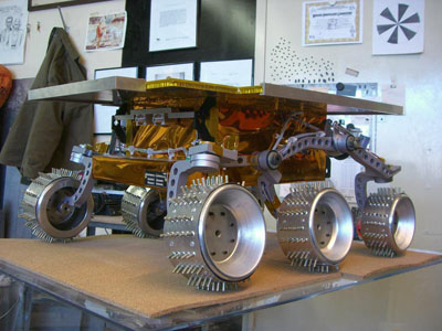 <i>BPL003</i>, BPL-003 Moranic Mission to Montana
LIMPER (Limited Intelligence Marginally Produced Exploration Rover)
breadboard stage prototype. The vehicle is scheduled for overhaul and replacement of nearly every element, due to myriad engineering and general intellectual defects. New systems being developed include power, navigation, suspension, communications, and style. 2009