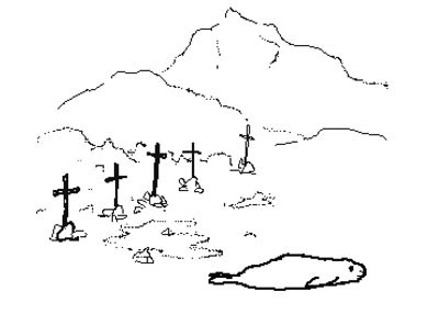 <i>Drawing no.11a+b: Whalers Graveyard, Signy, latitude : s.60°72, Longitude: w045°62</I>, (from the Series 